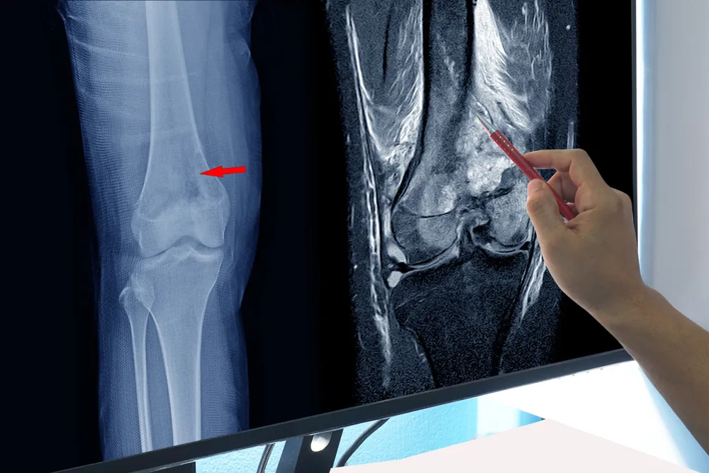 Magnetic Resonance Imaging (MRI) OF RIGHT KNEE Suggestive of malignant bone tumor